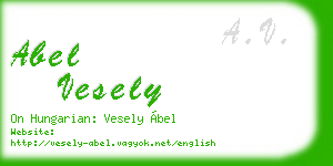 abel vesely business card